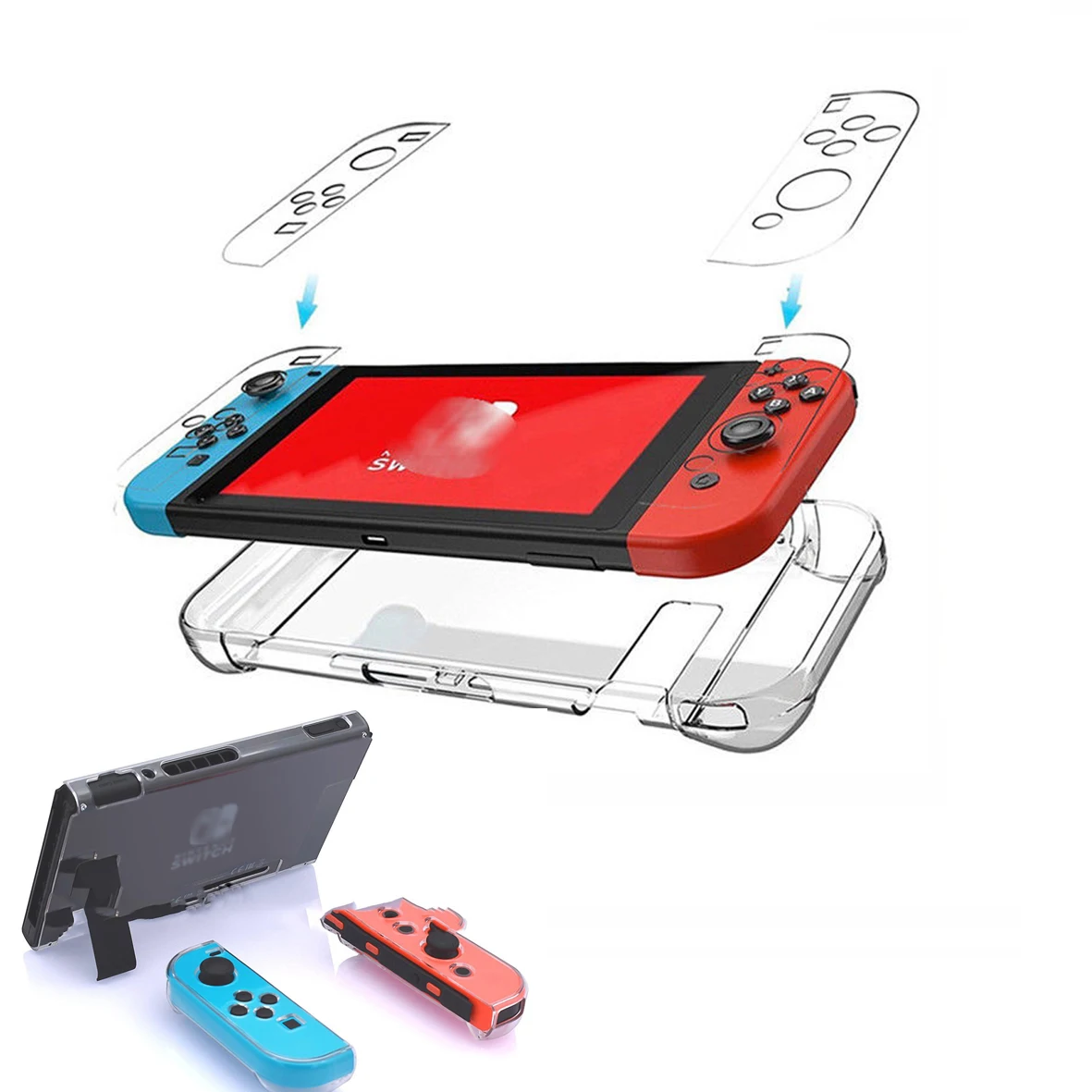 Съемный кристаллический телефон для Nintendo Switch NS NX Чехлы твердая прозрачная задняя