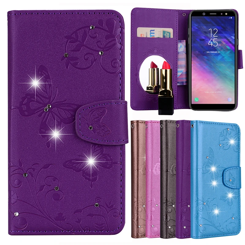 Фушунь для Oneplus 6 отпечатаны Бабочка цветочный узор из искусственной кожи со