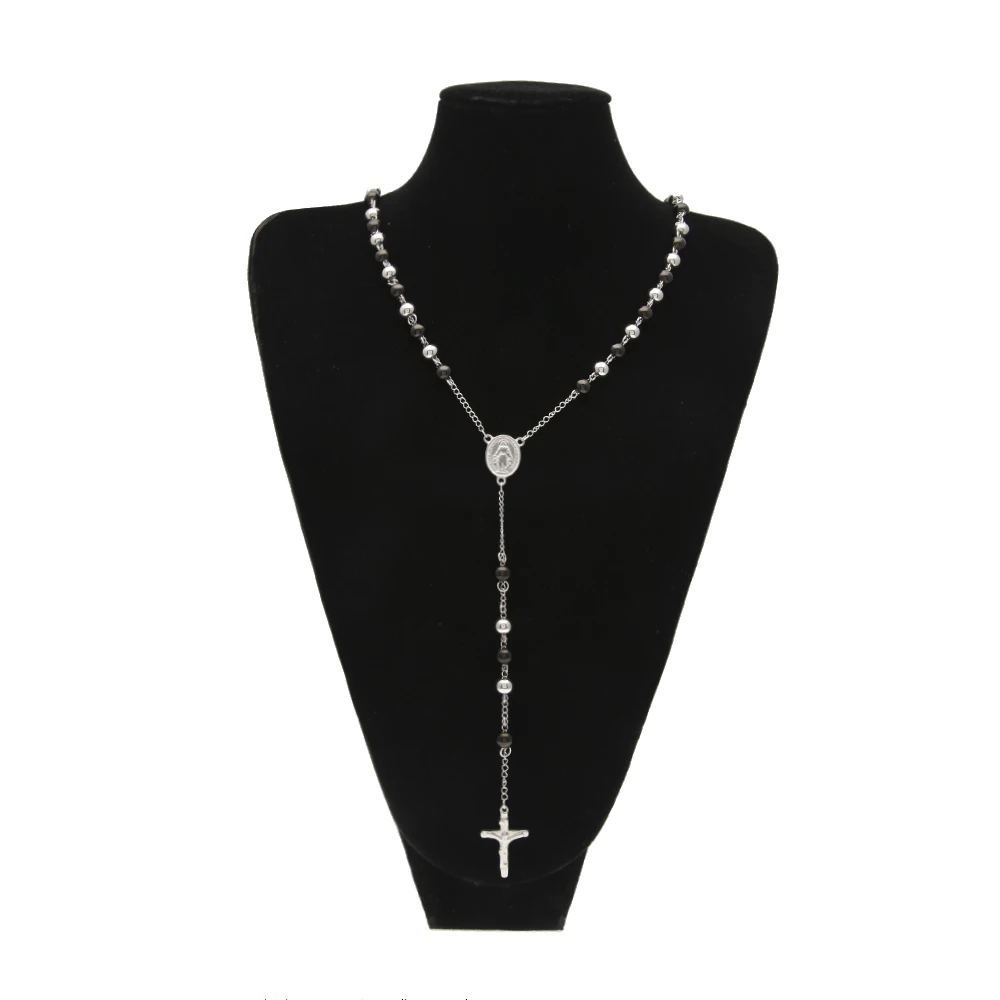 UWIN мужское ожерелье с подвеской в виде Креста Иисуса подвеска Розария серебряное