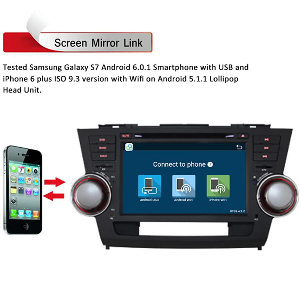8 &quotHD Автомобильный dvd плеер GPS навигация Радио Аудио для Toyota Highlander емкостный