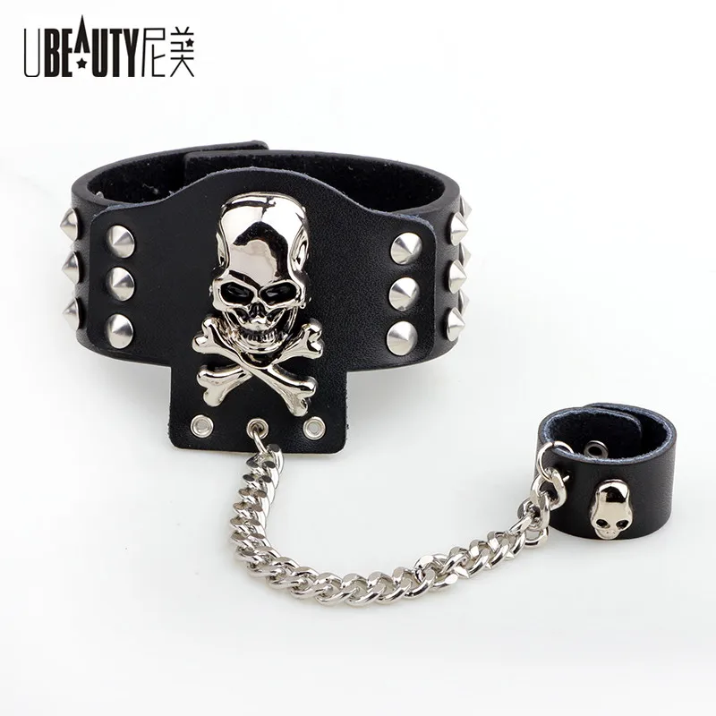 Хип хоп ювелирные изделия рок браслет заклепки шипы череп готического скелета