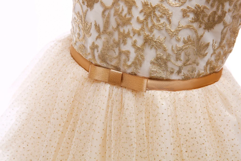 Высококачественное Сетчатое платье с вышивкой и маленьким бантом свадебное