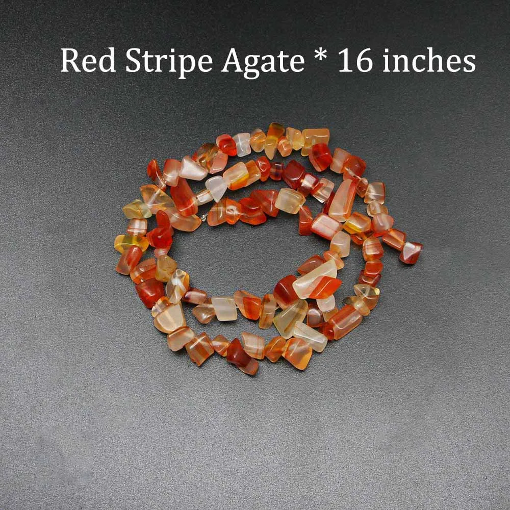 Red Stripe Agate 1 прядь/Лот 16 дюймов натуральный камень Бусины чипсы 5-8 мм Кристалл lrmedium гравийная бусина Diy принадлежности для браслетов для изготовления ювелирных изделий - Цвет: Red Stripe Agate