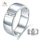 Павлин Звезда круглой огранки Для мужчин обручальное кольцо Твердые 925 пробы Серебряные ювелирные изделия CFR8054