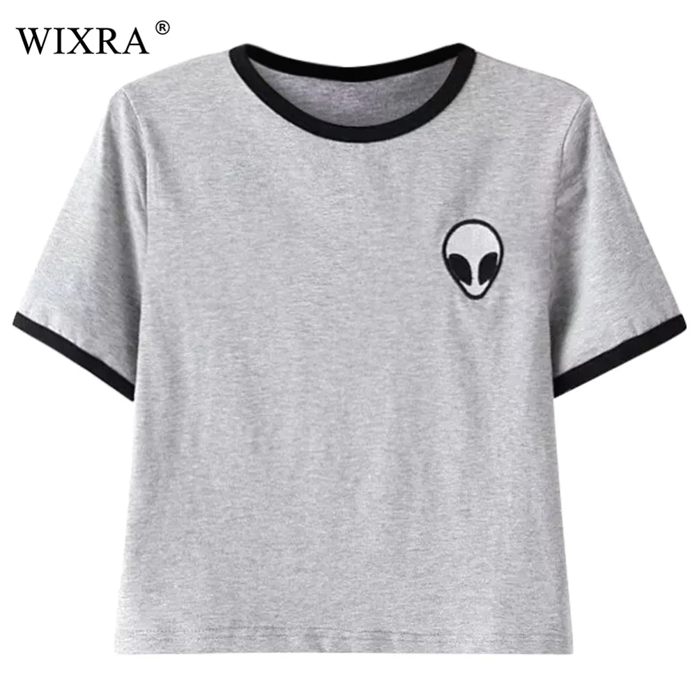 Женская футболка с круглым вырезом Wixra летняя в полоску изображением