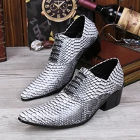sapato social masculino crocodile skin leather slipon loafers pointed toe dress shoes oxford shoes for men italian high heels