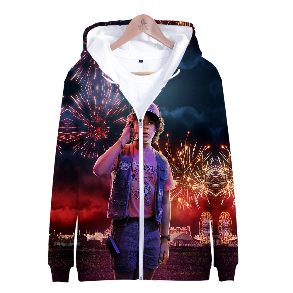 Странная вещь Сезон 3 печать 3d толстовки на молнии Толстовка для женщин Kawaii Eleven