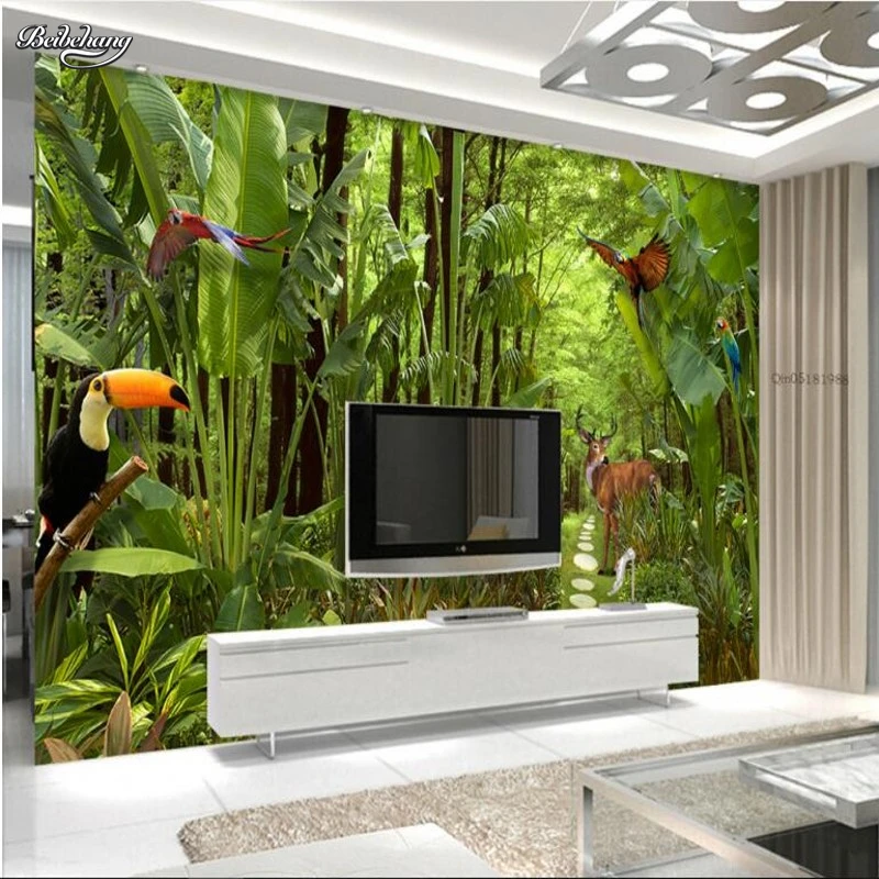 Beibehang Большой Свежий тропический фон для телевизора спальни нетканые Супер
