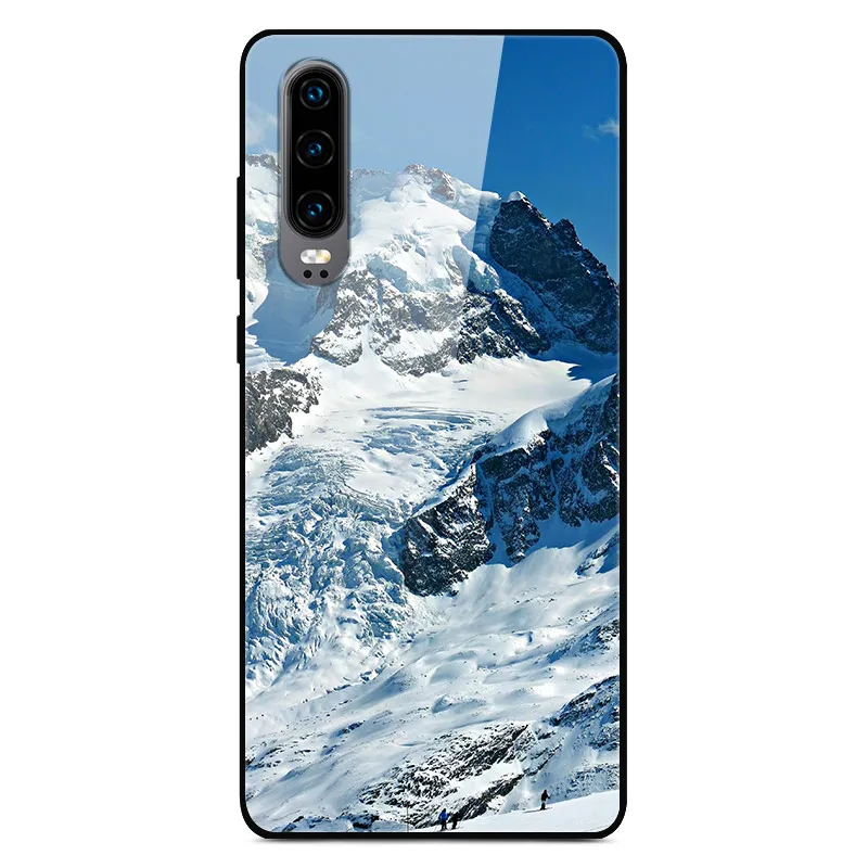 41 Чехол H для huawei P30, жесткий стеклянный чехол для телефона huawei P30 Pro P30Pro, Мягкий бампер, закаленное P 30, пространство для Huawe P30 - Цвет: 41