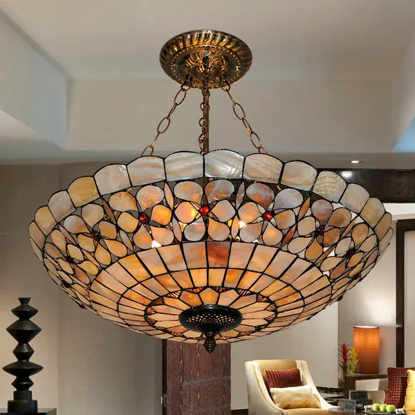 

110-240V Free Shipping Metal Tiffany Light D53CM With 5 Lights For Dining Room E27 Excluded Led Bulbs Is Available