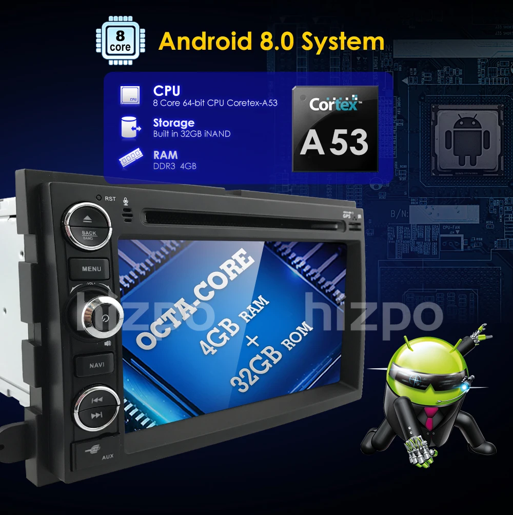 Android8.0 4 Гб + 32 ГБ Автомобильный dvd плеер GPS навигация для Ford F150 F250/F350 Explorer Edge Mustang Escape