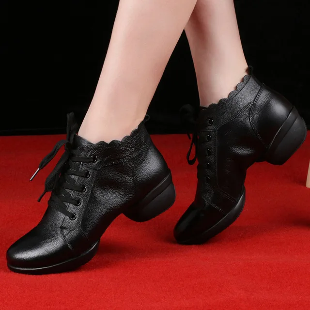 Fitness Dance Shoes Modern Major Women Hollow Holes Leather Dancing Sneaker Square Sports For | Спорт и развлечения