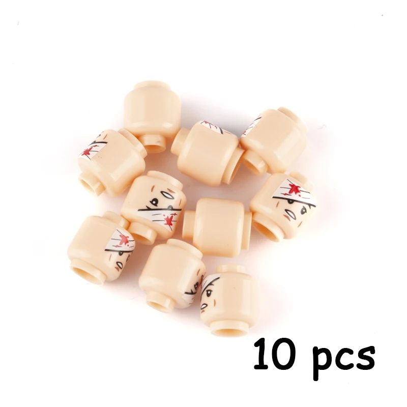 04head-10pcs Рисунок головы город МОС аксессуары мини солдат лицо Джокер строительные блоки Модель Кирпичи Хэллоуин DIY игрушки для детей Подарки C080 - Цвет: 04head-10pcs