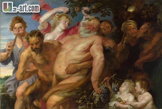 Принты на холсте (пьяный силенус поддерживает Satyrs) бесплатная доставка украшение