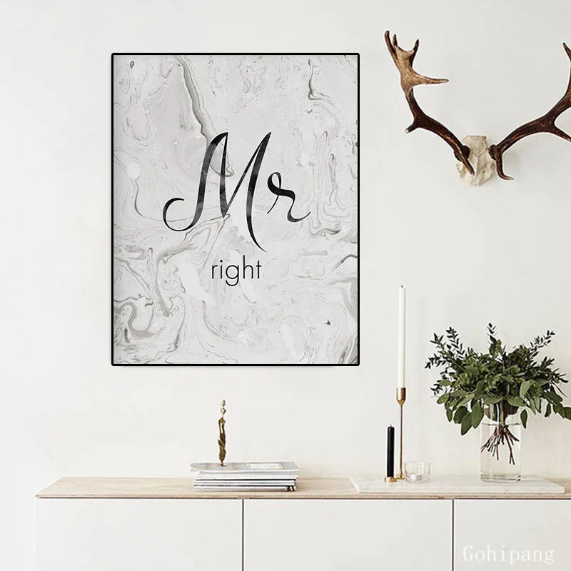 Романтическая картина Mr Mrs Prints, Картина на холсте, пара, настенная живопись, Мраморная спальня, Декорации для свадьбы, фотографии