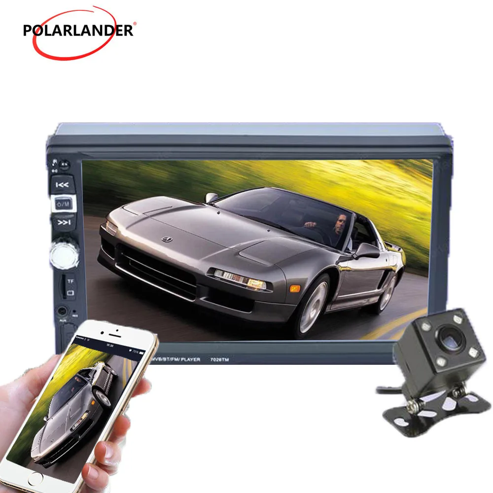 2 Din сенсорный экран USB с камерой зеркало для телефона Android MP5 плеер 7 дюймовый Mirror