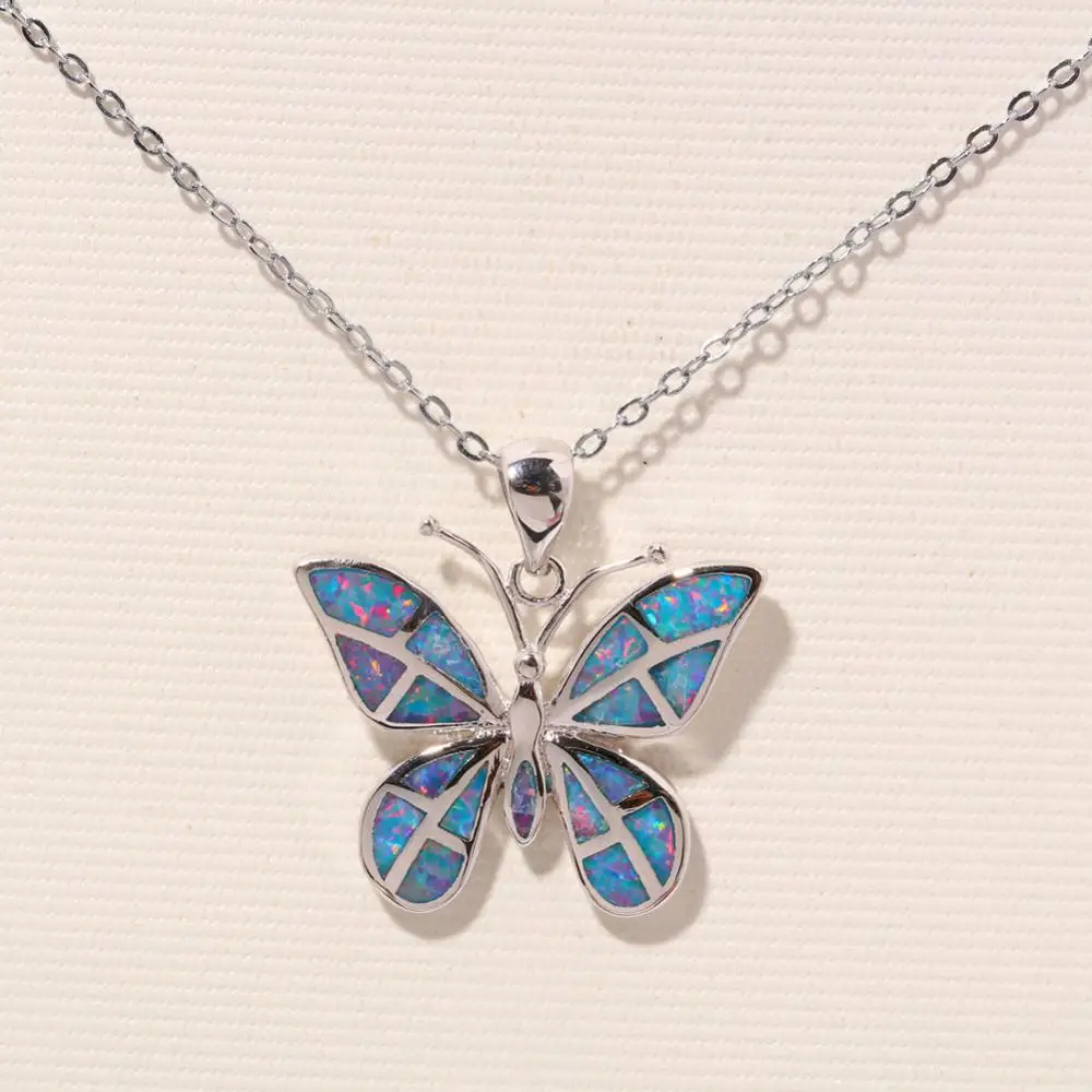 Подвеска в виде бабочки CiNily Created с радужным опаловым покрытием посеребренное опт
