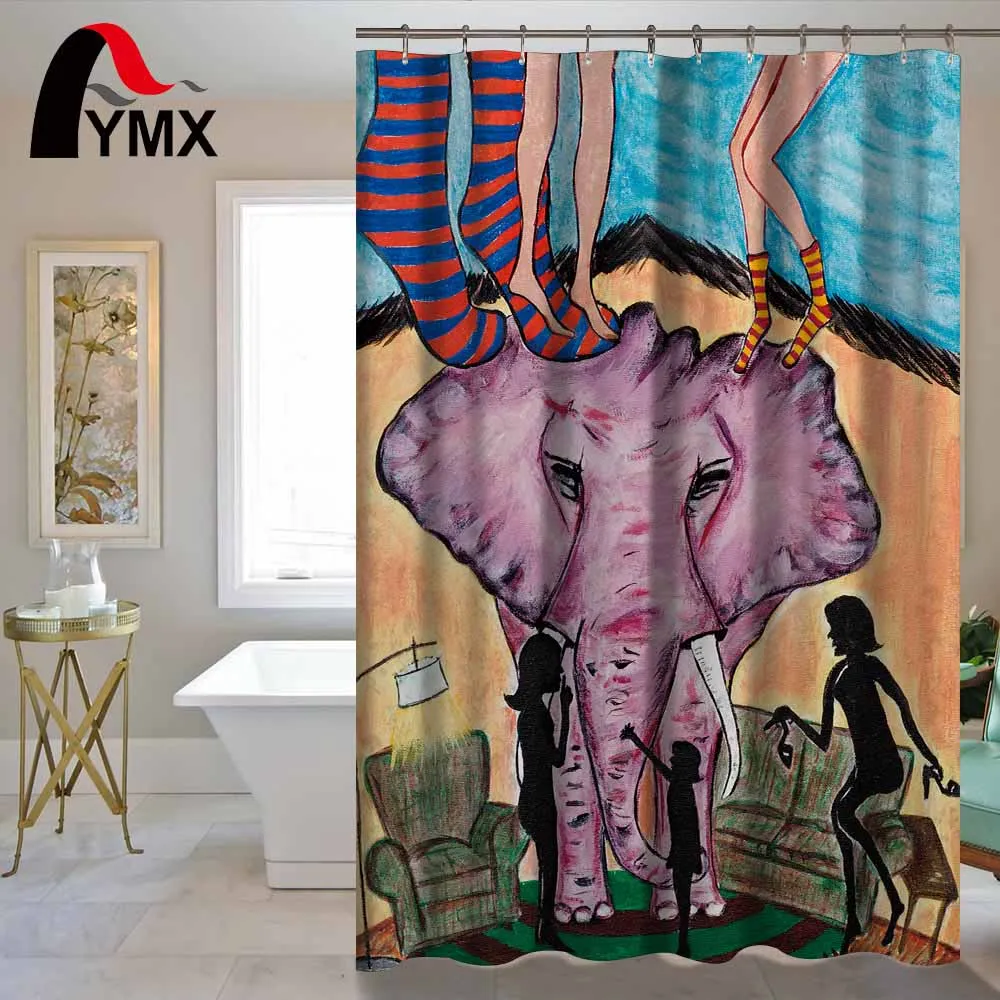 3D Индийский Слон Печатный дизайн водонепроницаемый Душ шторка для ванной