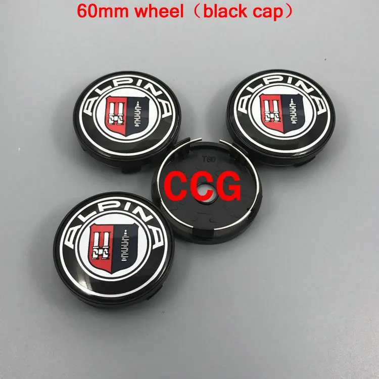 B 60mm wheel cap 45/65/68/73/82 мм ALPINA Автомобильная эмблема логотип Стикеры стиль Знак Колпак ступицы колеса для E46 E39 E38 E90 E60 E36 F30 F30 E34 F10 F20 E92 E38 - Название цвета: B 60mm wheel cap