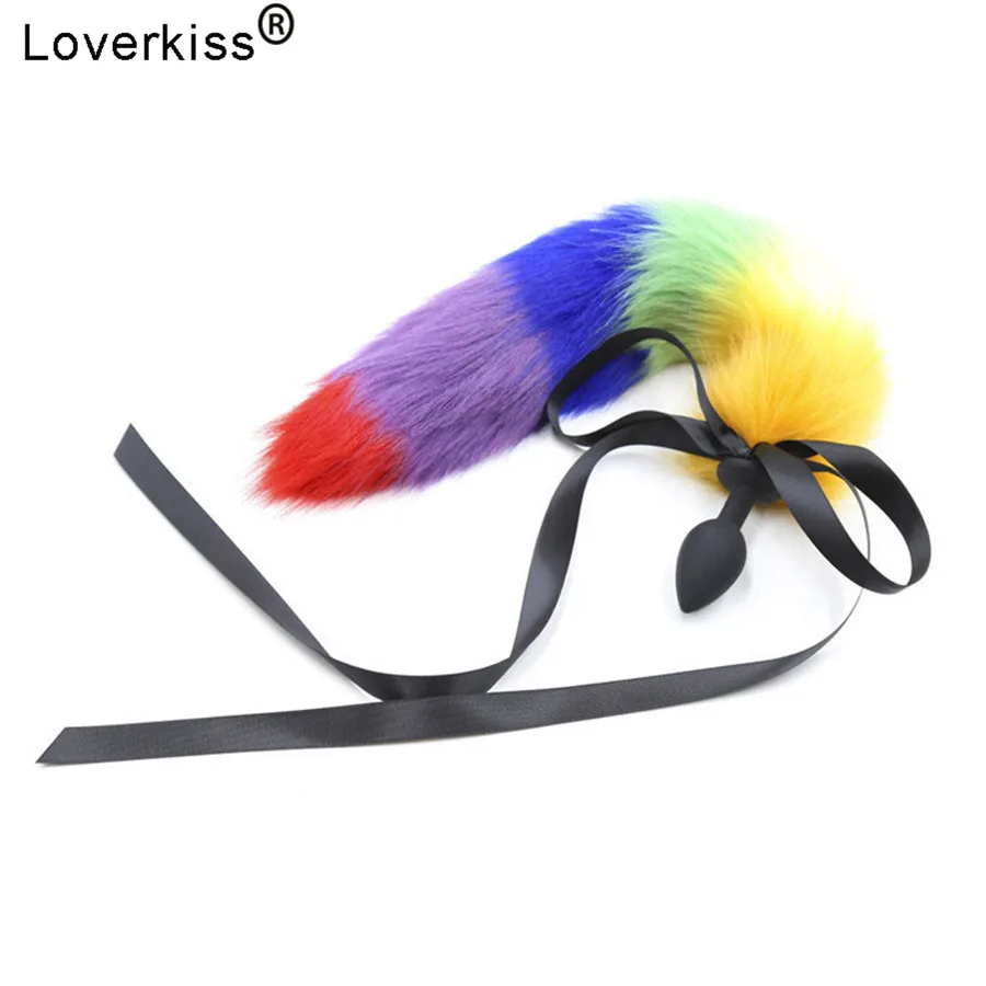 Силиконовая Анальная пробка с завязкой на талию БДСМ бондаж страпон лисий хвост