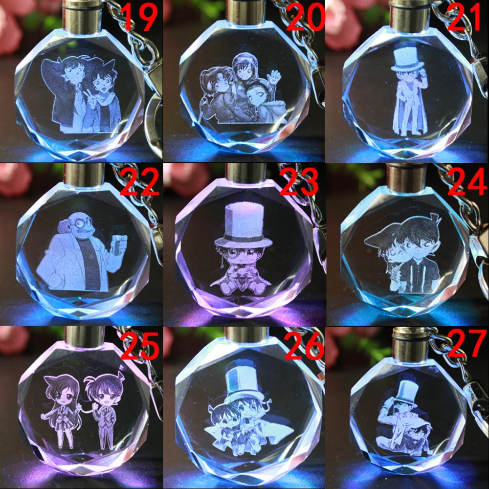 Detective Conan Модный Аниме настраиваемый светодиодный брелок на цепочке игрушечный