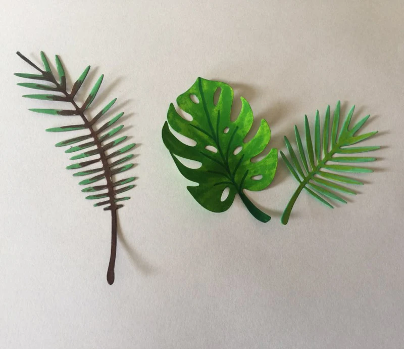 tropical leaves metal Cuttting dies Scrapbooking Craft Die cuts DIY Album decoration Embossing paper Card stencil 97*93mm