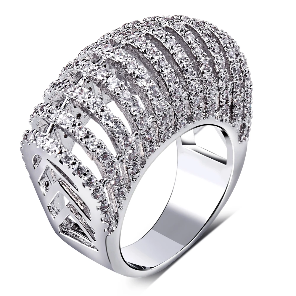 2018 Новый видеть сквозь AAA качество Кубического циркония люкс Обручальные кольца