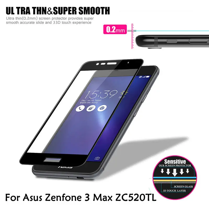 GerTong полное покрытие закаленное Стекло для Asus Zenfone 3 Max ZC520TL ZC553KL лазерный ZC551KL ZB501KL ZE553KL 4 ZE554KL ZC554KL ZC520KL