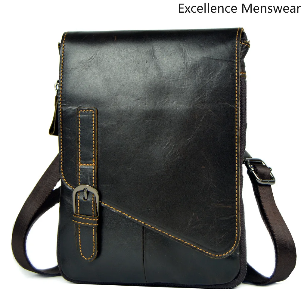 Винтажная сумка-мессенджер через плечо из воловьей кожи для мужчин повседневная