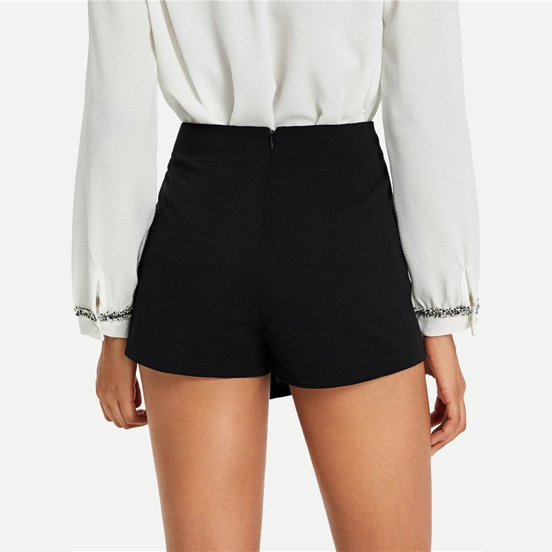 SHEIN Элегантные Летние Женские Шорты С Средней Талией Для Офиса