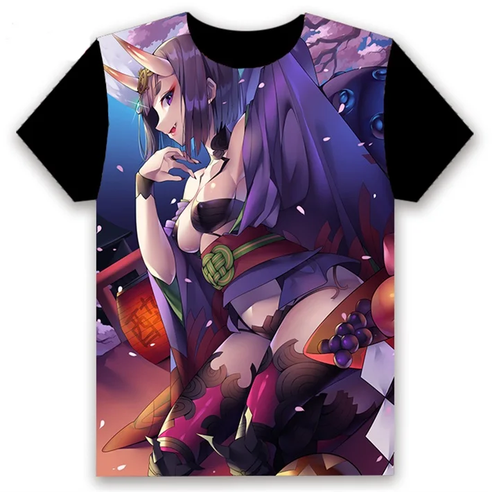 21 Футболка с аниме FGO Fate/Grand Order Shuten douji, косплей, короткий рукав, унисекс, повседневная черная футболка, летняя модная забавная футболка, топы - Цвет: 21