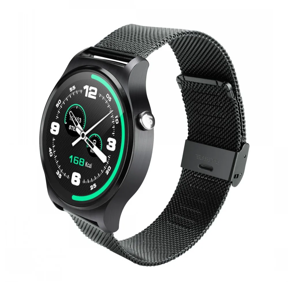 Умные часы GW01 с Bluetooth, умные часы с монитором сердечного ритма, удаленная камера, наручные часы для apple, huawei, IOS, Android OS - Цвет: black steel strap
