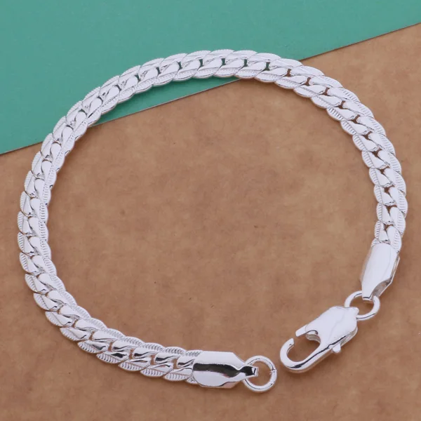 Fashion Jewelry 6MM Bracelet Silver Plated Chain | Украшения и аксессуары