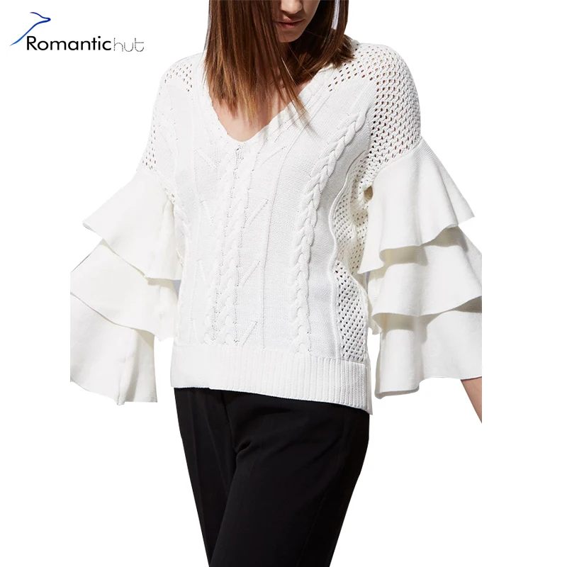Romantichut бренд свитер для повседневной носки Для женщин Свитеры пикантные V