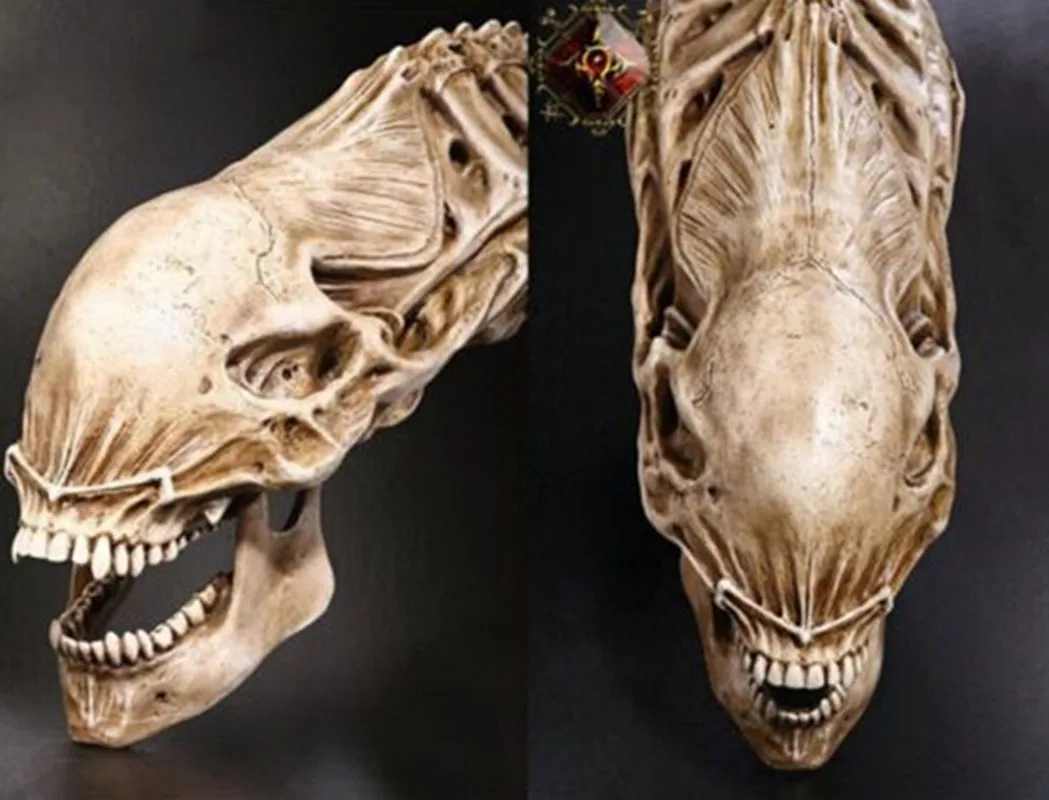 Хит огромный 45 см каменная статуя из смолы AVP Predator VS Alien Skull скелетная фигура
