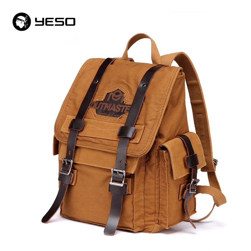 YESO Винтаж холст рюкзак для мужчин Мода 2019 г. Рюкзаки большой вместимости