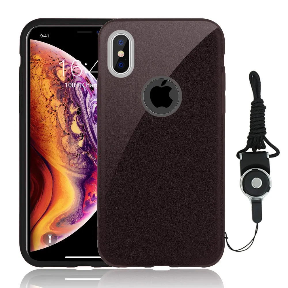 NYFundas for iphone XS MAX XR X case glitter bling cover back 8 7 6 6s plus iphoneXSMAX luxury with Lanyard |