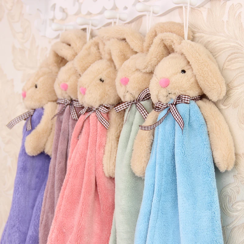Мультяшное животное подвесное мягкое полотенце для рук коралловый бархат