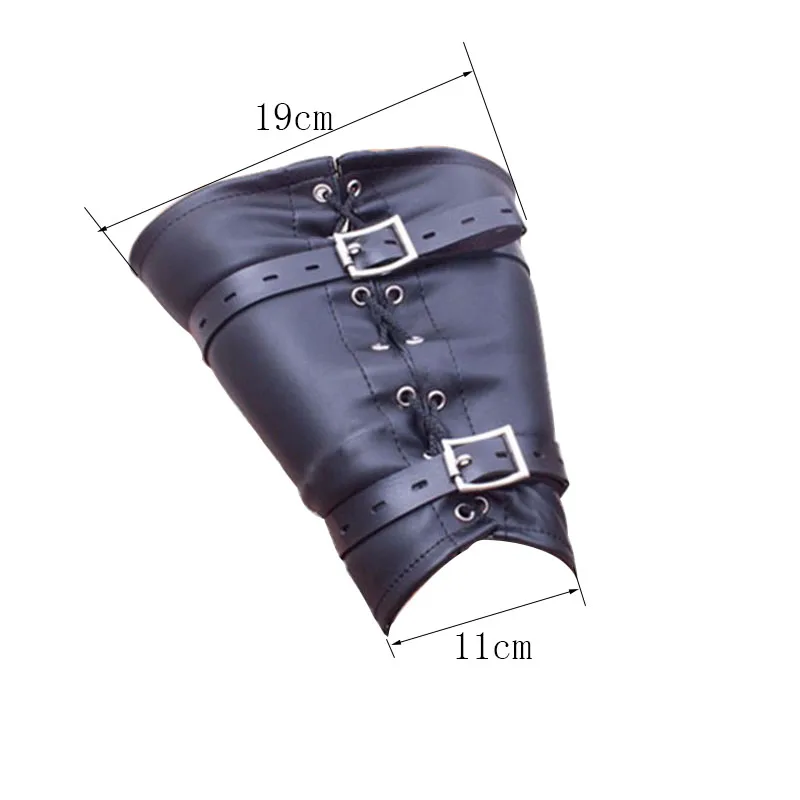 Soft Black / White PU Leather Wrists Arm Binder Cuff Bondage Harness Restraint BDSM Costume Tight Single Glove Straight Jacket |