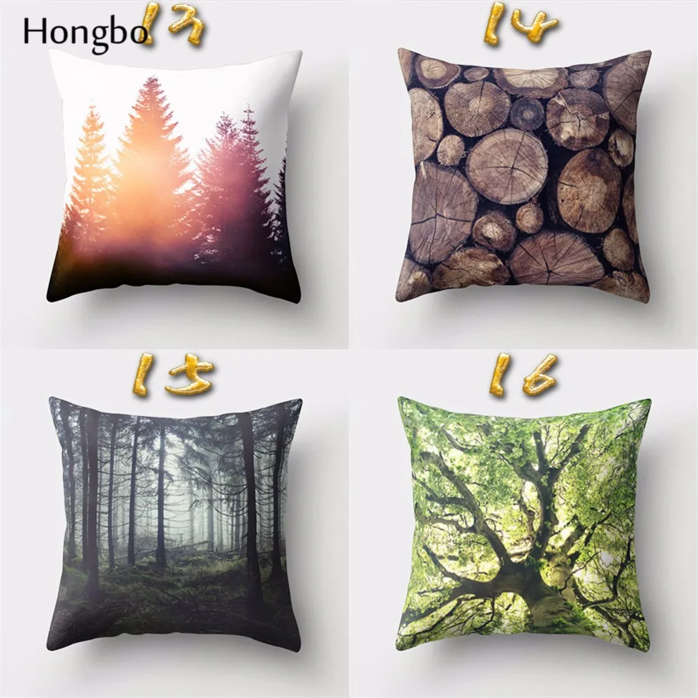 Чехол для подушки Hongbo, 1 шт., разноцветный, масляной, Лесной рисунок, горная волна, полиэстер, наволочка, чехол для дивана