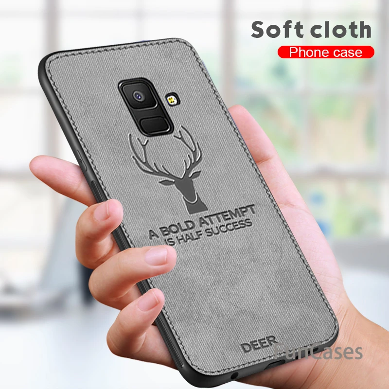 Роскошный Ретро тканевый Текстурированный чехол для телефона Sasmung Galaxy A6 A8 Plus 2018 A9