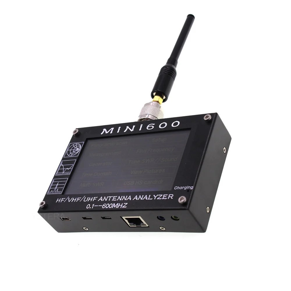 MINI600 5 V/1.5A HF VHF UHF антенна анализатор 0,1-600 MHZ счетчик частоты КСВ метр 0,1-1999 с 4," TFT lcd сенсорный экран