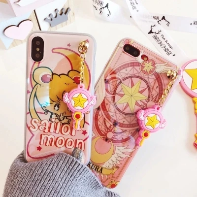 Чехол s для iPhone 8, 7 plus, 6, 6S plus, силикагель, Сейлор Мун, милый кулон, мультяшная оболочка, чехол для телефона, чехол для iPhone X, XR, XS, Max