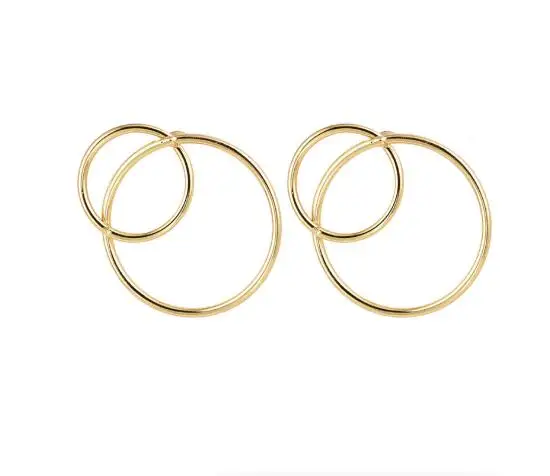 gold Минималистский геометрический номер 8 круглые серьги Мода для женщин металла Brincos серьги Bijoux подарок ювелирных изделий E5323 - Окраска металла: gold