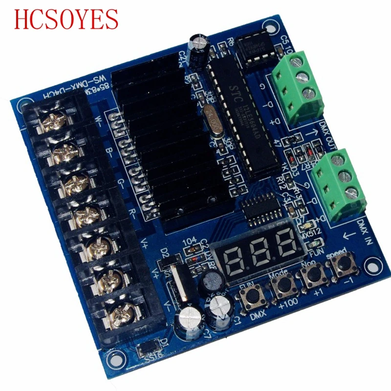 DC5V 24V 4CH канальный DMX512 консольный светодиодный декодер контроллер RGB с цифровым дисплеем диммер привод для