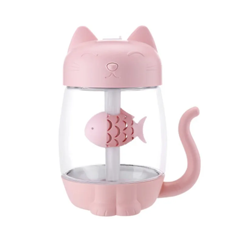 LED Light 350ML USB Cat Air Humidifier 3 in 1 Ultrasonic Cool-Mist Adorable Mini With Fan for Home office | Дом и сад