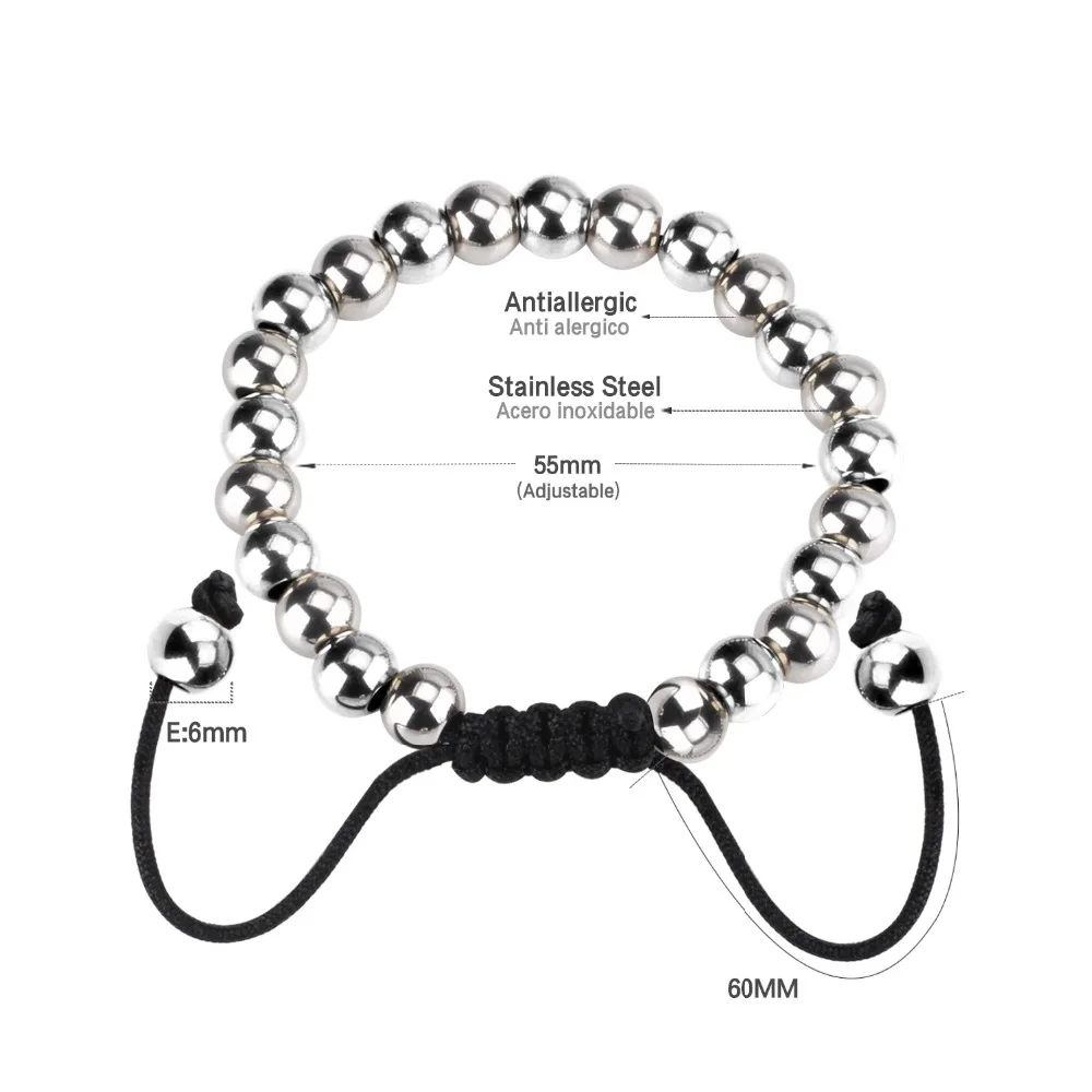 LUXUSTEEL новые браслеты из нержавеющей стали для женщин размер 4 мм/6 мм круглые