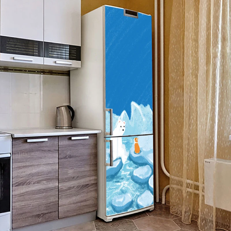 60x15 см/60x180 см клейкая наклейка на холодильник с изображением Пиренейских