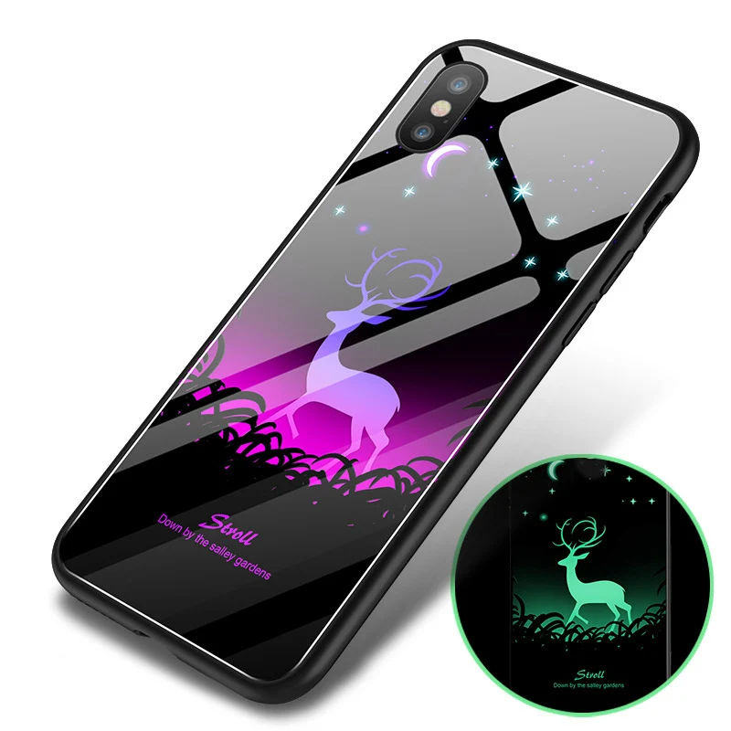 New Mobile Phone Case For iPhone 6 7 8 Plus X XS MAX Luxury TPU Protect Shell Cute Luminous Glass Cases SMSNXY | Мобильные телефоны
