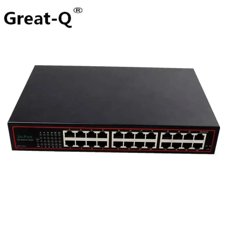 24 Порты и разъёмы RJ45 Ethernet сетевой коммутатор gigabit 10/100 Мбит/с VLAN sup Настольный